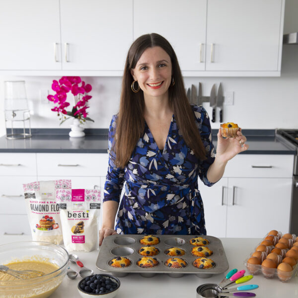 Maya with muffins made with Besti sweetener.