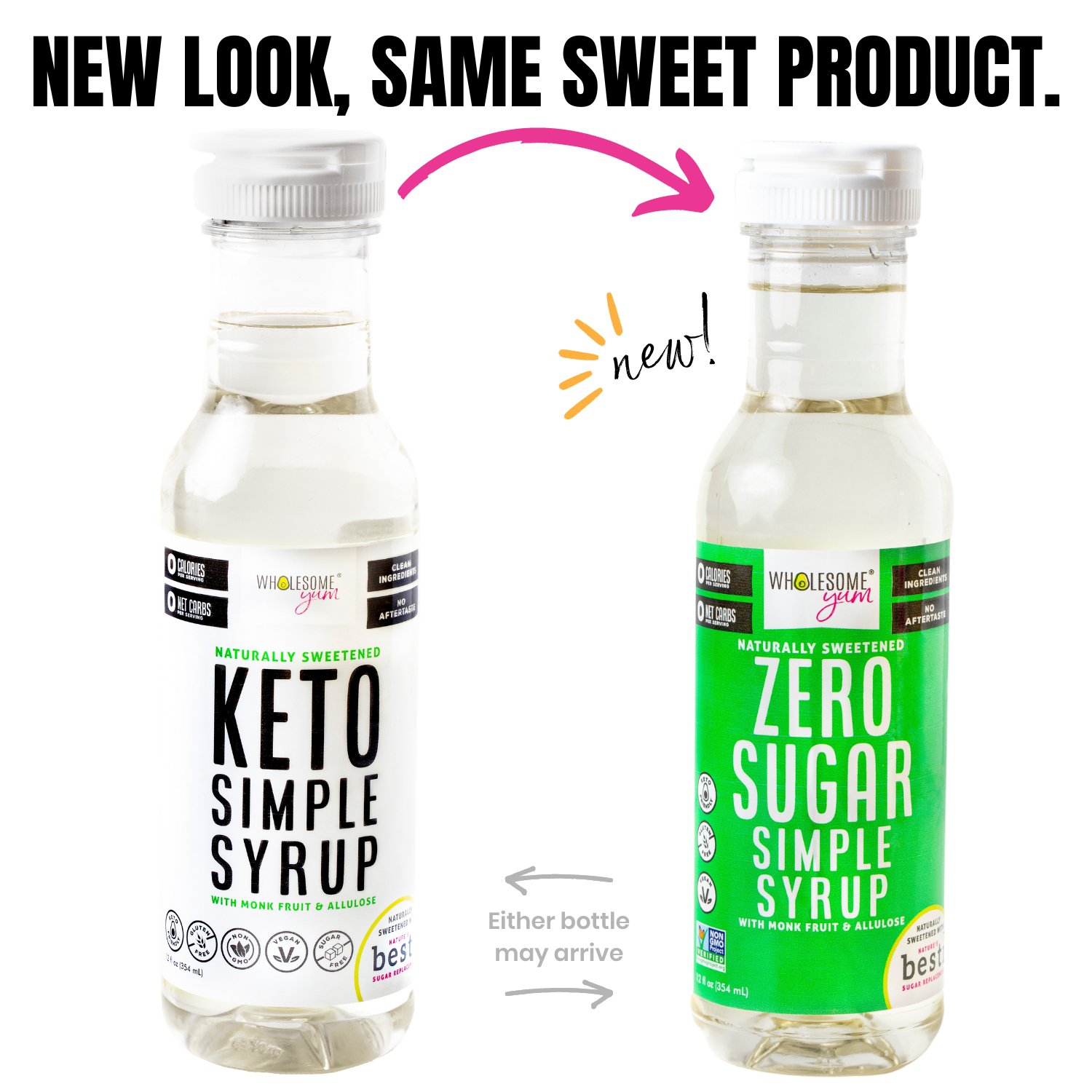 Wholesome Yum Zero Sugar Coffee Syrup (Keto Coffee Syrup) - Sugar Free  Vanilla Syrup With Monk Fruit & Allulose - For Hot & Cold Drinks - Natural